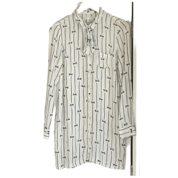 EUC Cooperative Urban Outfitters Bow Tie Button Up Dress Black White (Women’s S) - Picture 4 of 16